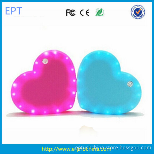 New Designed LED Indicator Charger Heart Shape Gift Power Bank